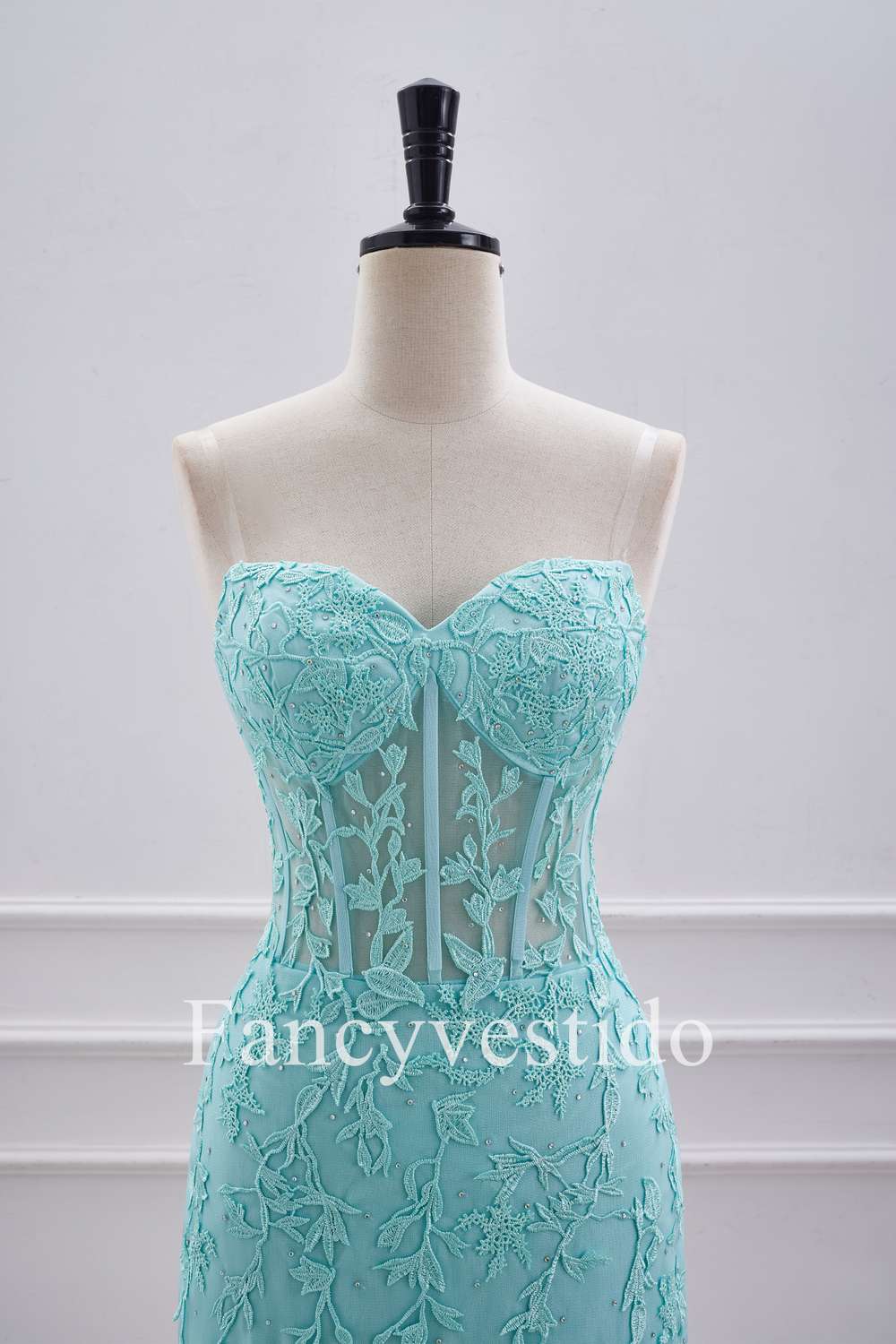Strapless Aqua Blue Corset Tight Homecoming Dress with Appliques FancyVestido Strapless Aqua Blue Corset Tight Homecoming Dress with Appliques FancyVestido