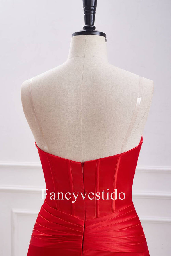 Red Keyhole Corset Fitted Ruched Homecoming Dress