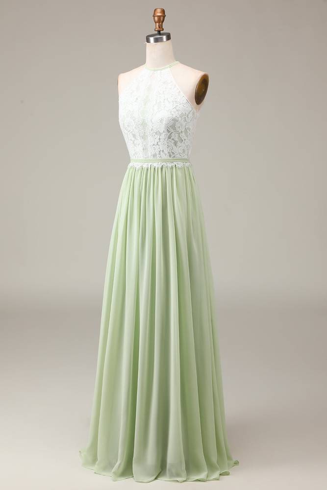 Mint Green Lace Top A-Line Maxi Dress FancyVestido Mint Green Lace Top A-Line Maxi Dress FancyVestido