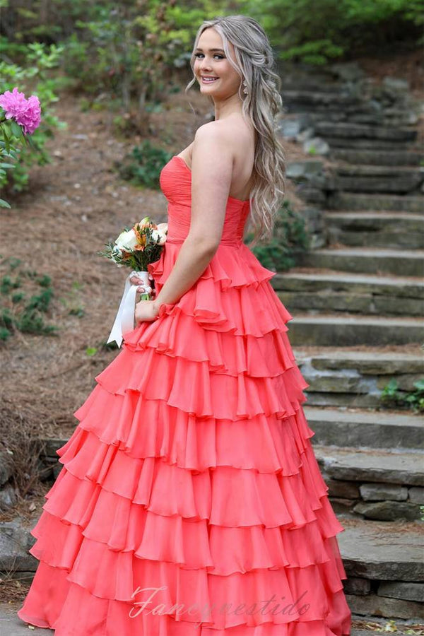 Blue Sweetheart Twist Kont Ruffle A-Line Prom Dress