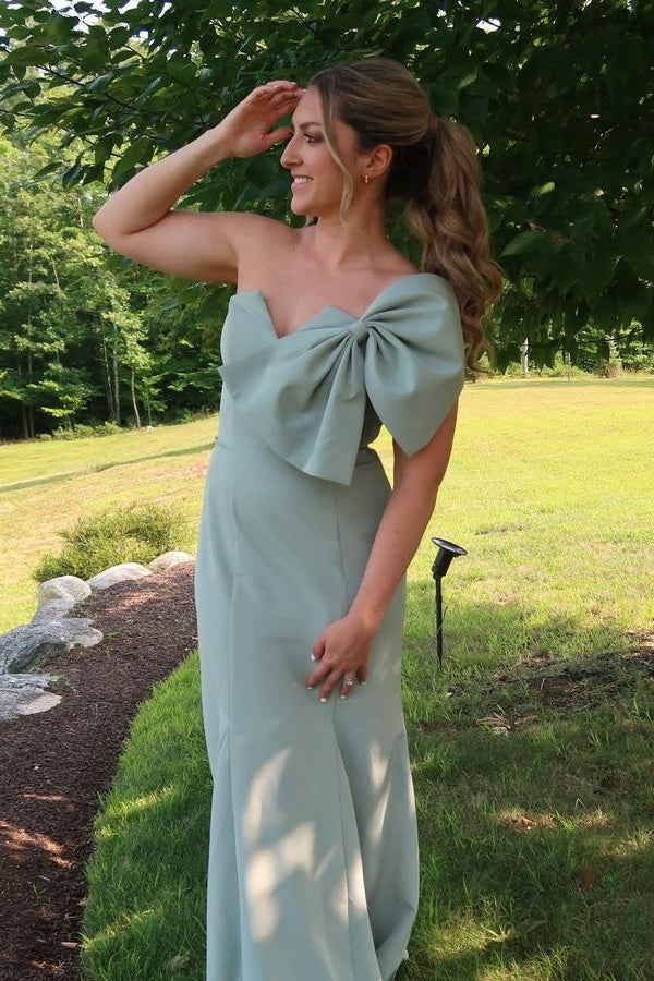 Sweetheart One Shoulder Bridesmaid Dresses with Bow FancyVestido Sweetheart One Shoulder Bridesmaid Dresses with Bow FancyVestido