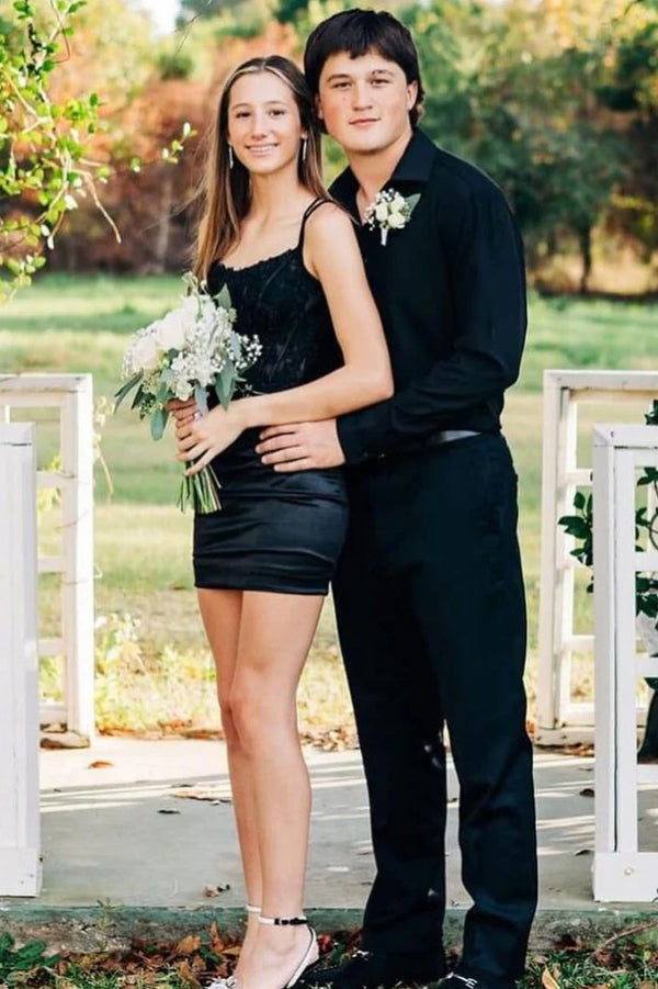 Emerald Green Straps Leaf Applqies Tight Homecoming Dress
