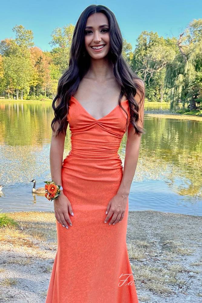 strapless open back dress Burnt Orange Lace Ruffles Tulle High Low Strapless Fashion Prom Dresse –  clover sew main image 0