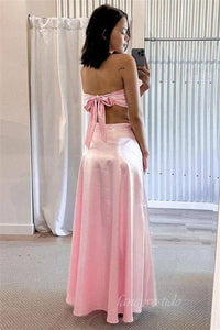 Sweetheart Pink Cutout Party Dress with Bow Back