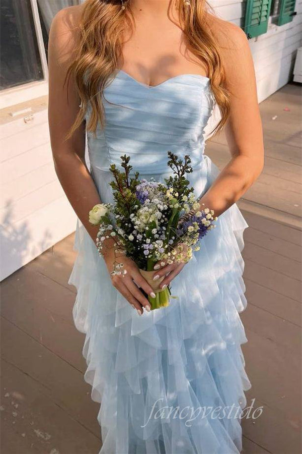 Sweetheart Green Multi-Layered Tulle Prom Dress
