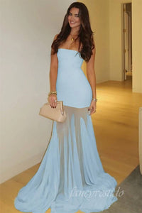 Sexy Yellow Strapless Sheath Mermaid Prom Dress
