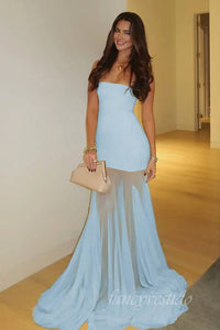 Sexy Yellow Strapless Sheath Mermaid Prom Dress