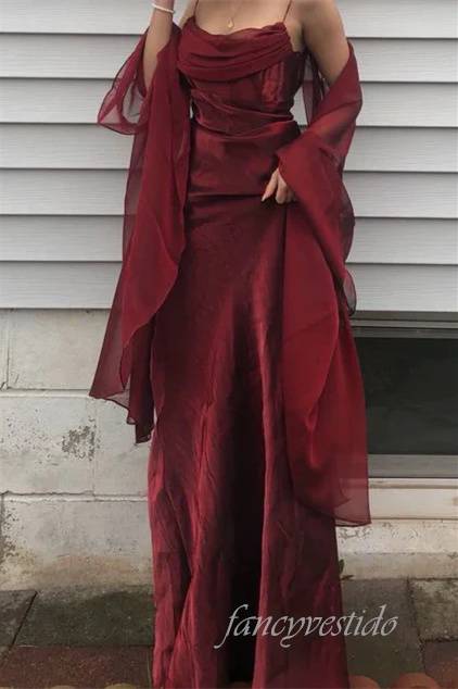 Elegant Rust Crew Neck Layered Prom Dress