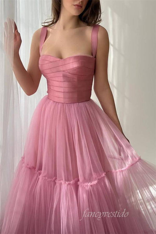 Off the Shoulder Corset A-Line Tulle Prom Dress