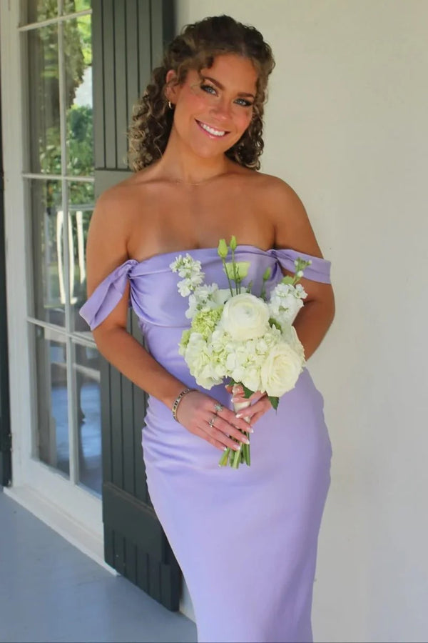 Pink Sheath Long Party Maxi Dress with Off the Shoulder