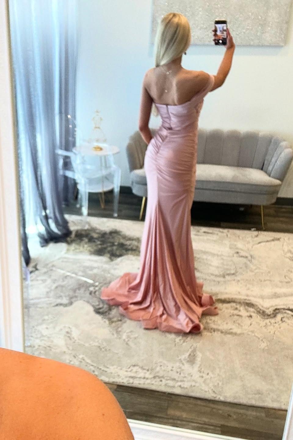 Asymmetrical Shoulder Sheath Mermaid Prom Dress