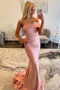 Asymmetrical Shoulder Sheath Mermaid Prom Dress