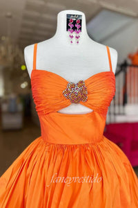 Straps Pleated A-Line Homecoming Dress with Flower