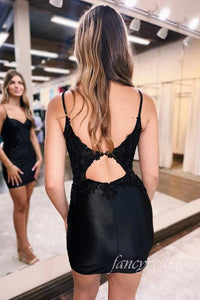 Straps Corset Applique Tight Homecoming Dress