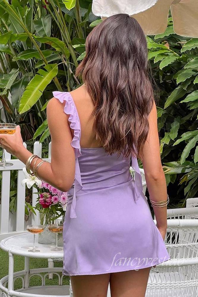 Ruffle Straps Corset Short Homecoming Dress