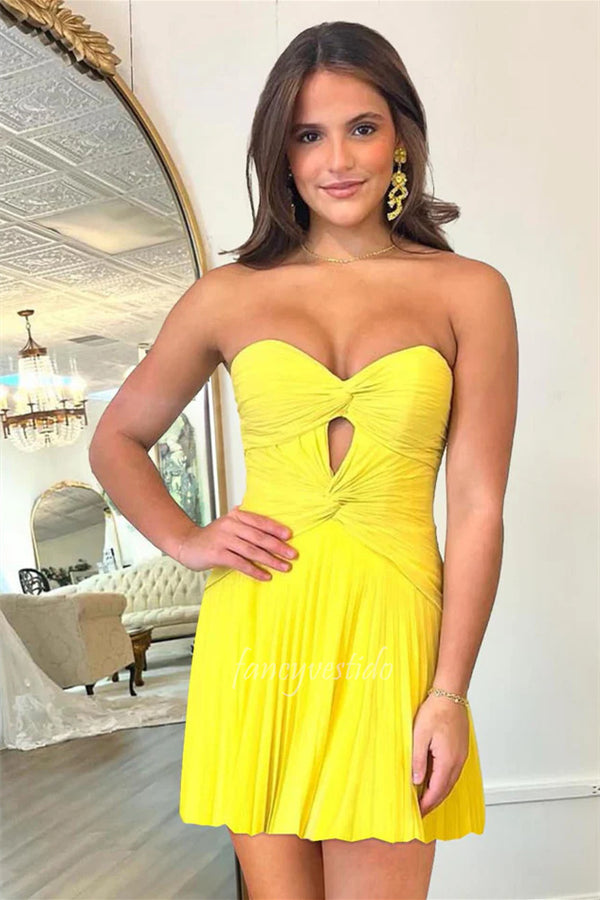 Sweetheart Hot Pink Keyhole Ruched Homecoming Dress
