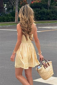 Spaghetti Straps Corset A-Line Short Party Dress