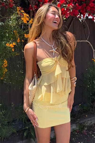 Sweetheart Corset Tight Two Piece Short Dress