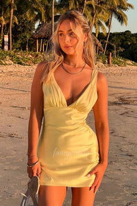 V-Neck Sleeveless Tight Short Summer Dress