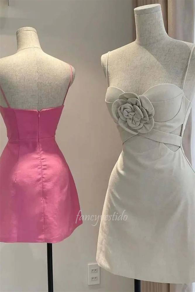 Straps Cutout Tight Homecoming Dress with Floral