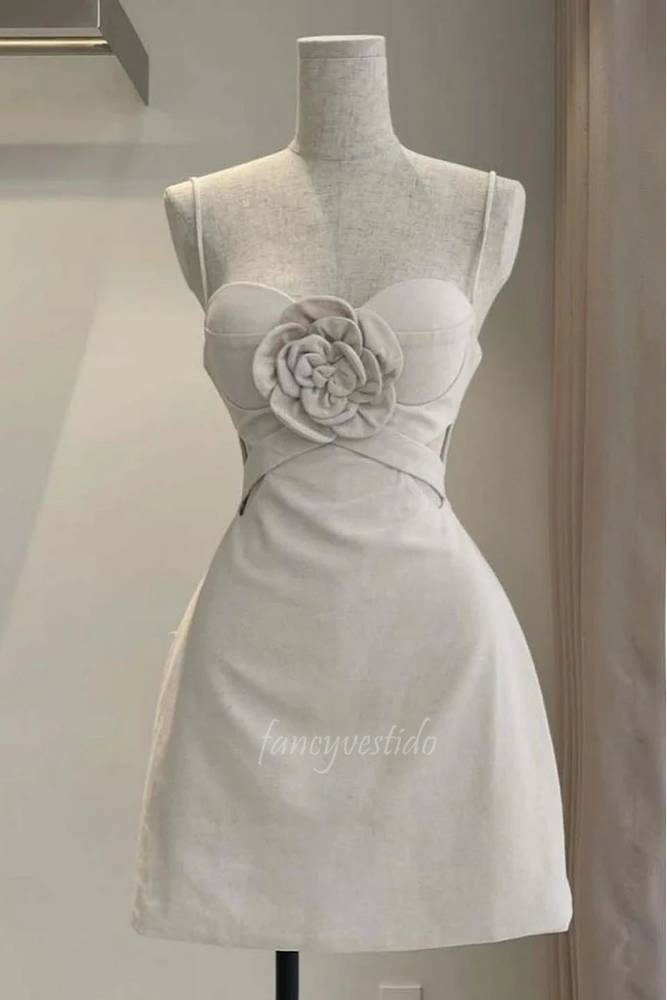 Straps Cutout Tight Homecoming Dress with Floral