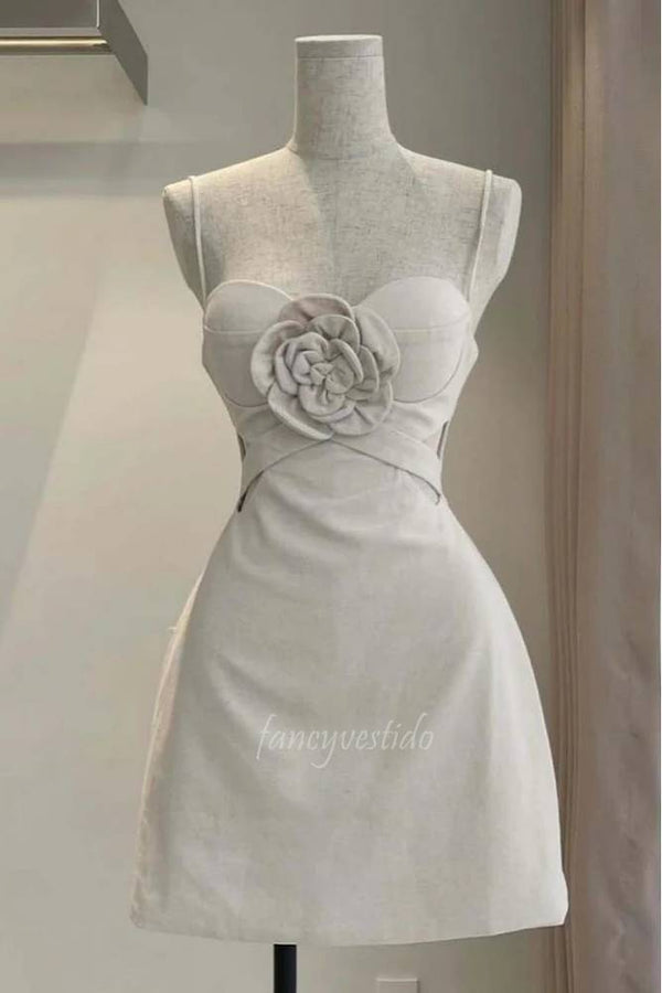 Straps Cutout Tight Homecoming Dress with Floral