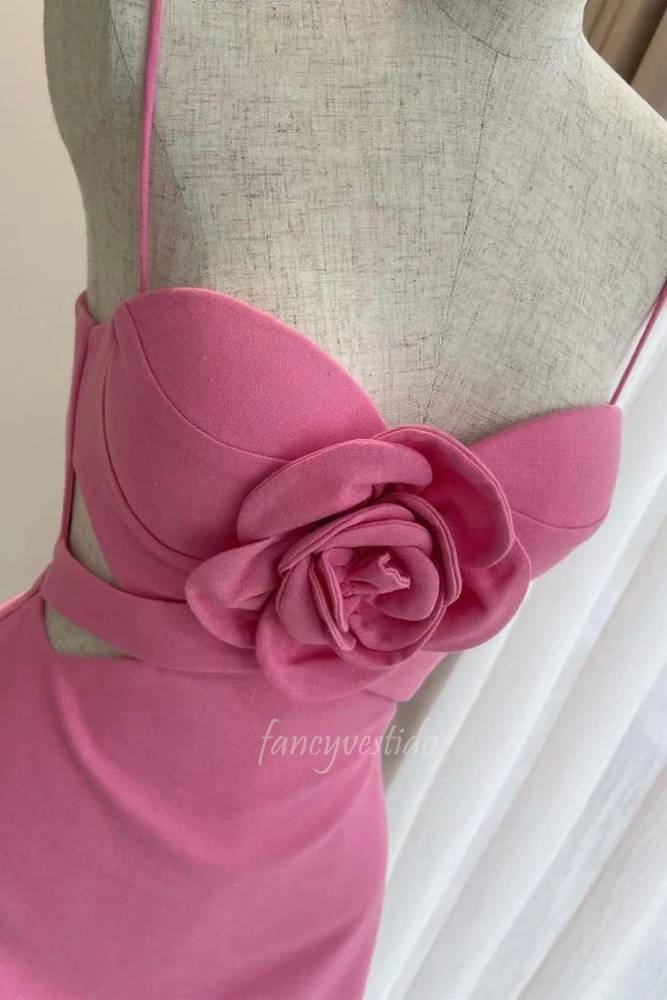 Straps Cutout Tight Homecoming Dress with Floral