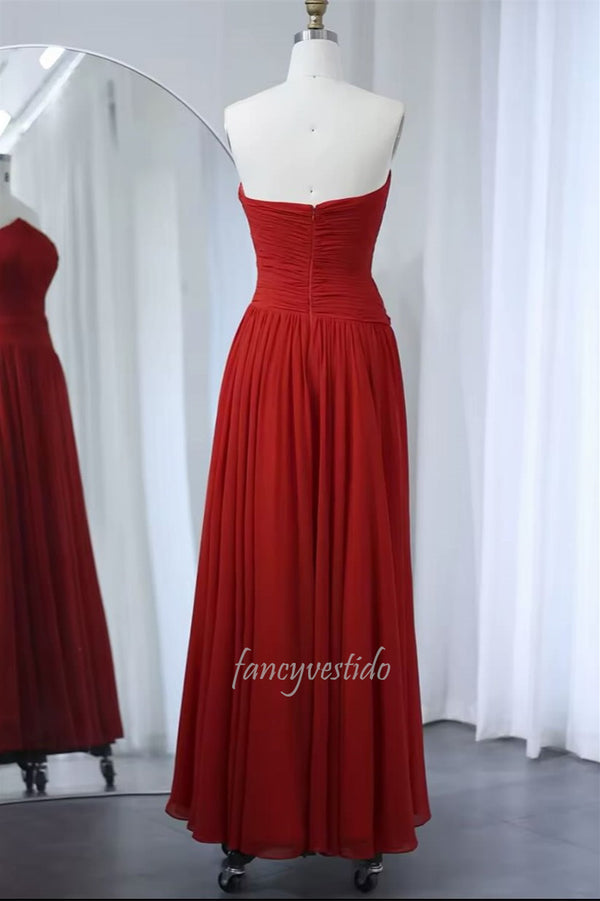 Elegant Sleeveless Pleated A-Line Chiffon Evening Dress