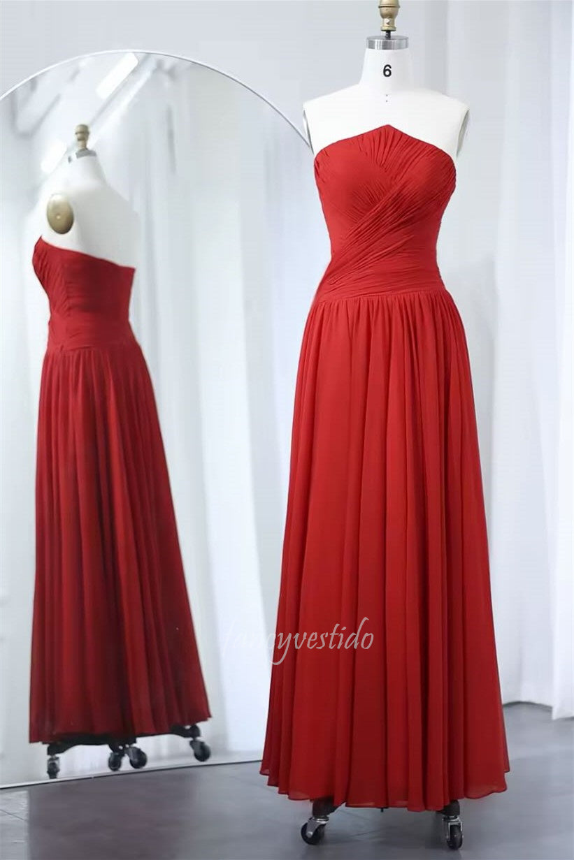 Elegant Sleeveless Pleated A-Line Chiffon Evening Dress