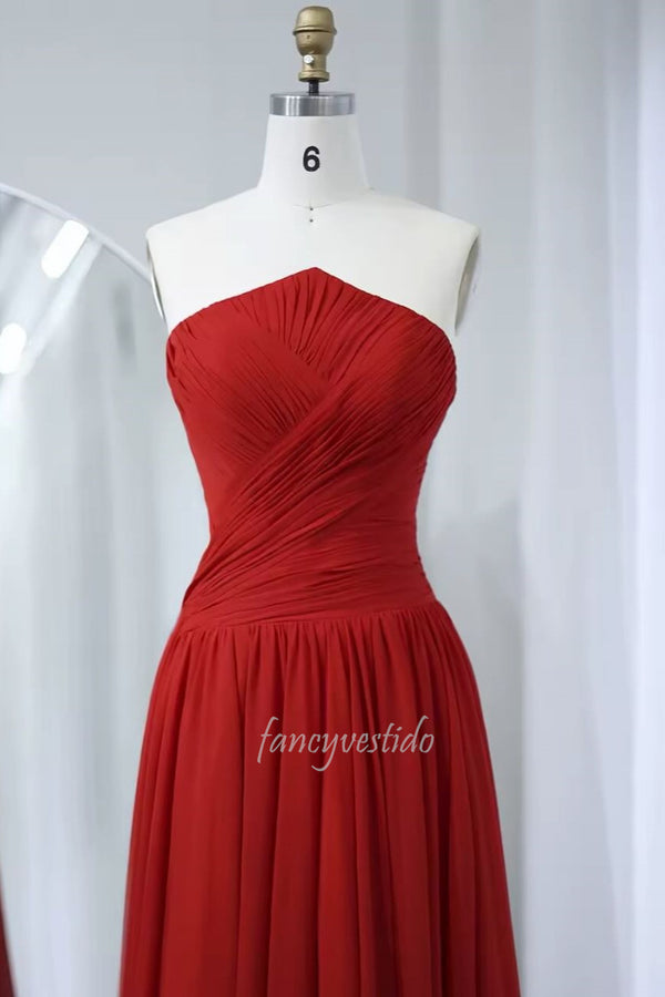 Elegant Sleeveless Pleated A-Line Chiffon Evening Dress