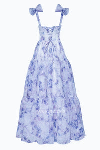 Off the Shoulder Corset Floral Print A-Line Prom Dress