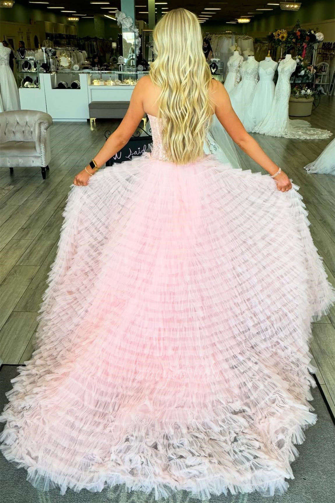 Princess Sweetheart Lace Corest Tiered A-Line Prom Dress FancyVestido Princess Sweetheart Lace Corest Tiered A-Line Prom Dress FancyVestido
