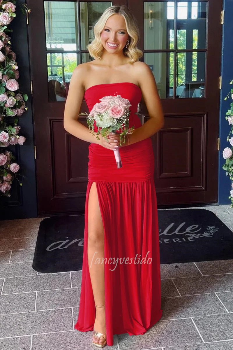 fuchsia strapless dress Primavera Couture 4192 Size 00,8,14 Prom Peak Point Pageant Gown Slit Formal, 14 / Fuchsia up back ensure a seamless fit and effortless style Fuchsia Pink Strapless Evening Gown