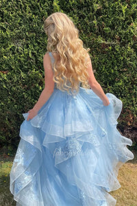 prom dresses ice blue Satin Long Dress With Beaded Lace Appliqu the enchanting light blue A Ice Blue Prom Dresses |
