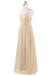 Gold Tulle Lace V-Neck A-Line Flower Girl Dress
