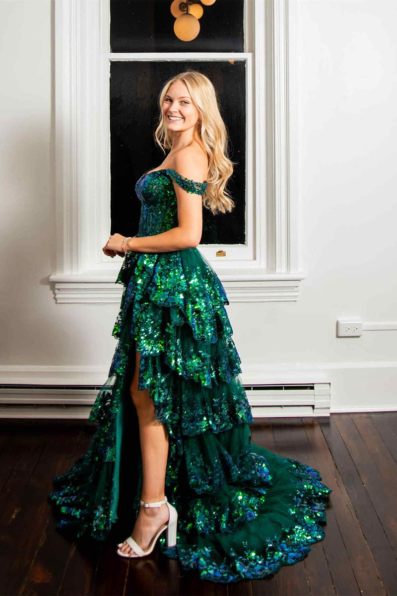 Light Blue A-Line Tiered Ball Dress with Corset main image 0