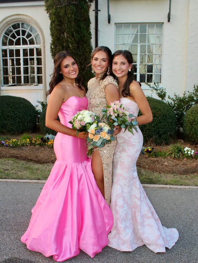 Mermaid Satin Strapless Modest Party Prom Dress With Leg Slit