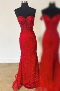 Sweetheart Periwinkle Keyhole Mermaid Prom Dress with Appliques
