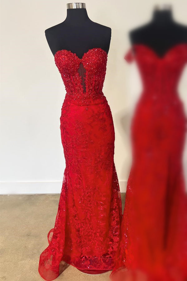 Sweetheart Periwinkle Keyhole Mermaid Prom Dress with Appliques
