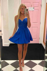 royal blue a-line fancyvestido homecoming dress