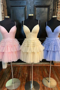 straps a-line short party dress ruffle dress