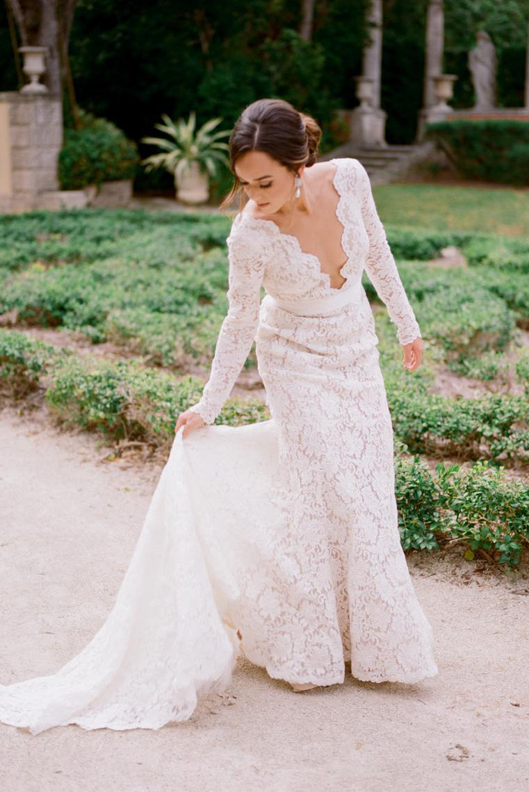 mermaid ivory lace wedding dress Princess Long Sleeves Mermaid Ivory Lace Wedding Dress – FancyVestido