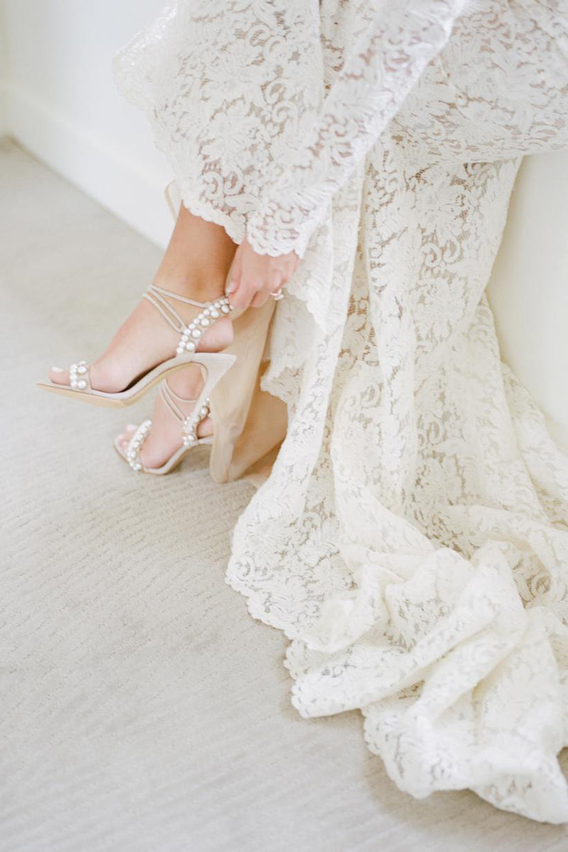 Princess Long Sleeves Mermaid Ivory Lace Wedding Dress