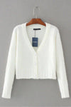 Short White Cardigan with Long Sleeves