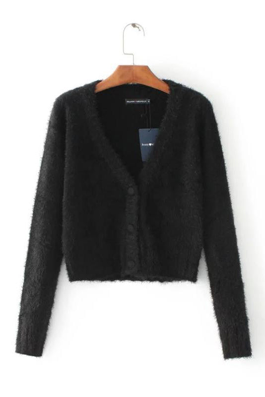 Short White Cardigan with Long Sleeves