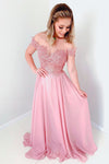Elegant Off the Shoulder Dusty Rose Long Prom Dress with Open Back