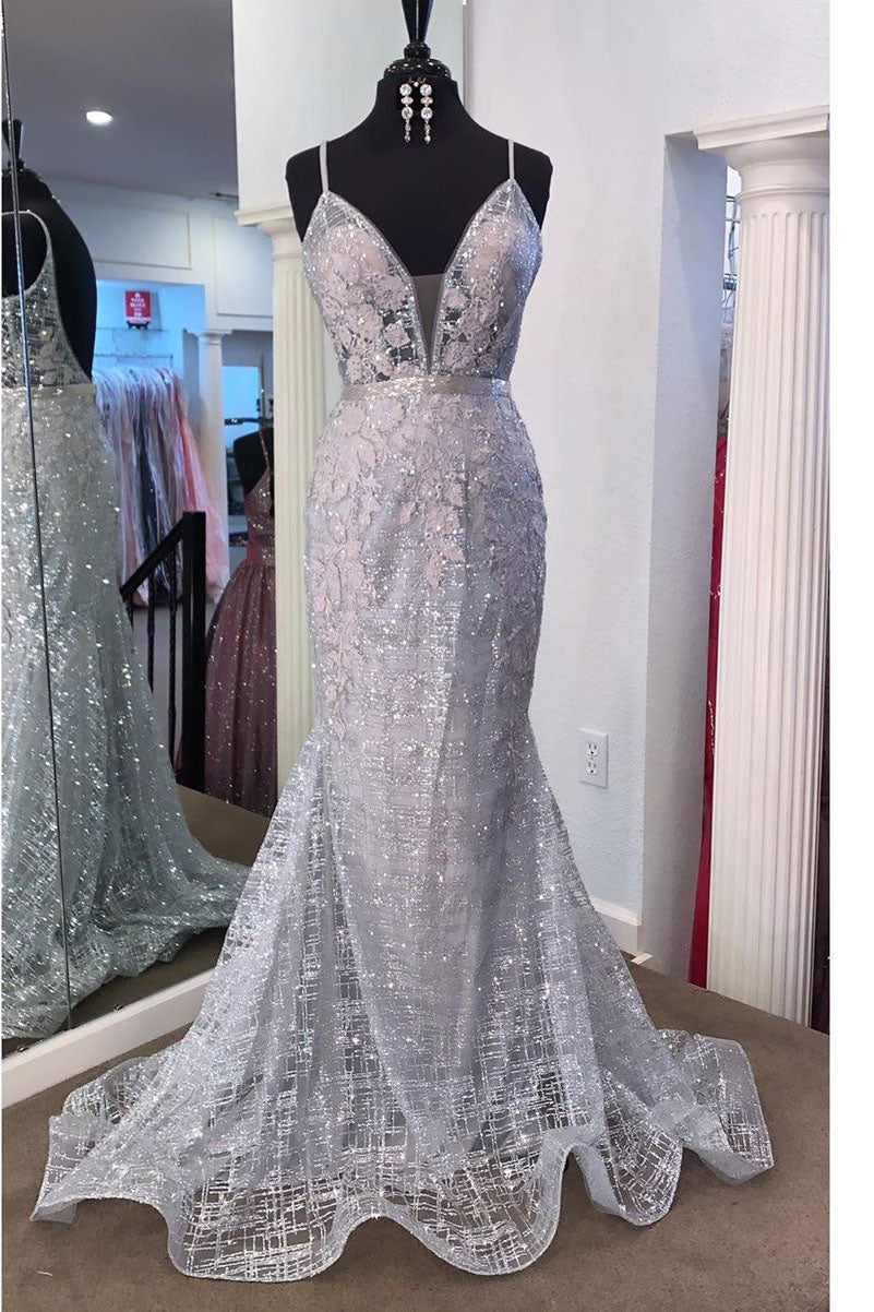 pink and white mermaid prom dress Gorgeous V Neck Mermaid White Long Prom Dress with Pink Appliques –  FancyVestido