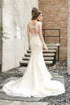 Fast Shipping Princess V Neck Mermaid Ivory Lace Wedding Dress