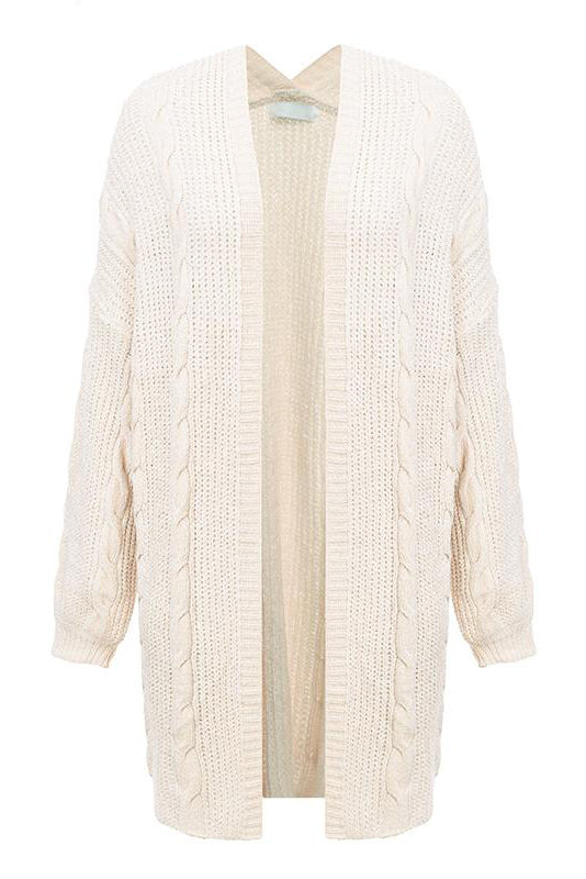 Loose Beige Long Cardigan