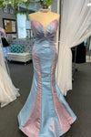 Mermaid Glitter Strapless Long Formal Dress